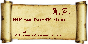 Mózes Petróniusz névjegykártya
